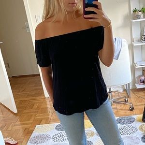 Black shoulder top